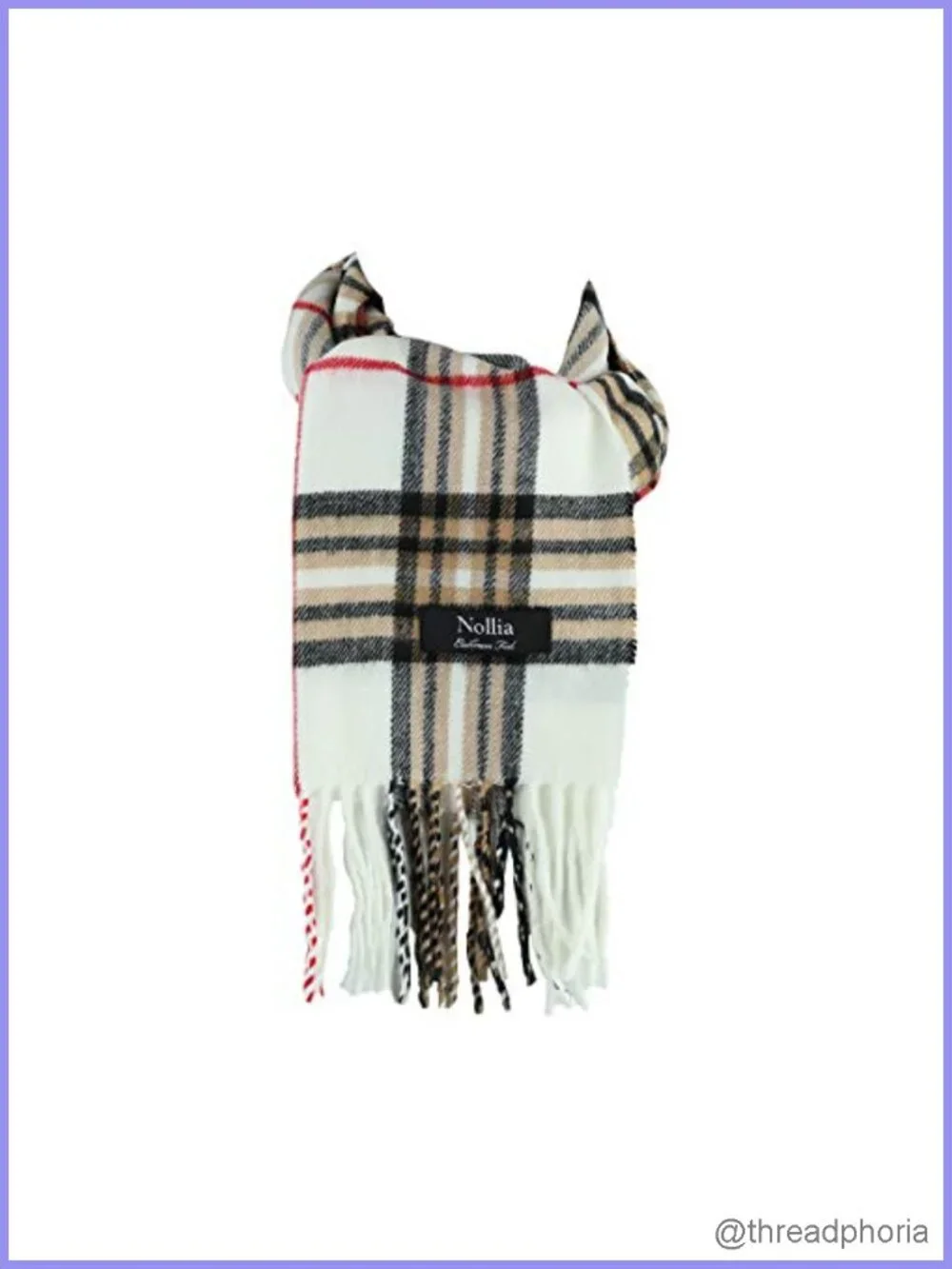 Unisex Cashmere Feel Acrylic Plaid Winter Scarf 66